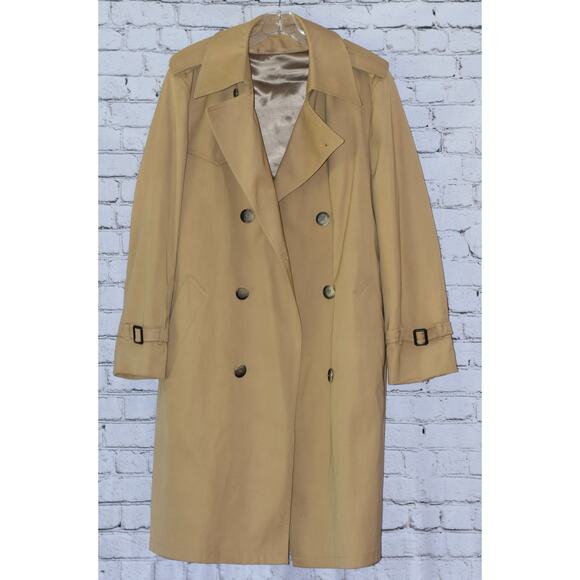 Double Breasted Lord & Taylor Trench Coat Nova Check Pattern Liner Sz 40 - Picture 1 of 8